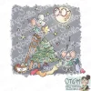 Sello Christmas Mice Decorating the Tree Stamping Bella