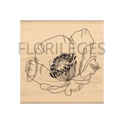 Sello de madera Amapola Frágil Farandole Florilèges Design