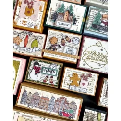 Sello de Madera Bolas de Navidad Enchantement Florilèges Design