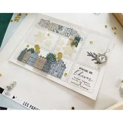 Sello de Madera Copos de Nieve Enchantement Florilèges Design