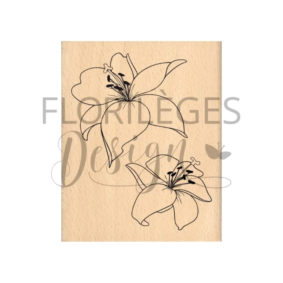Sello de madera Dos Lirios Farandole Florilèges Design