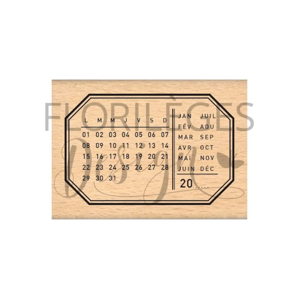 Sello de madera Fecha de Hoy Farandole Florilèges Design