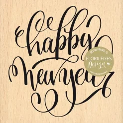 Sello de Madera Happy New Year Enchantement Florilèges Design