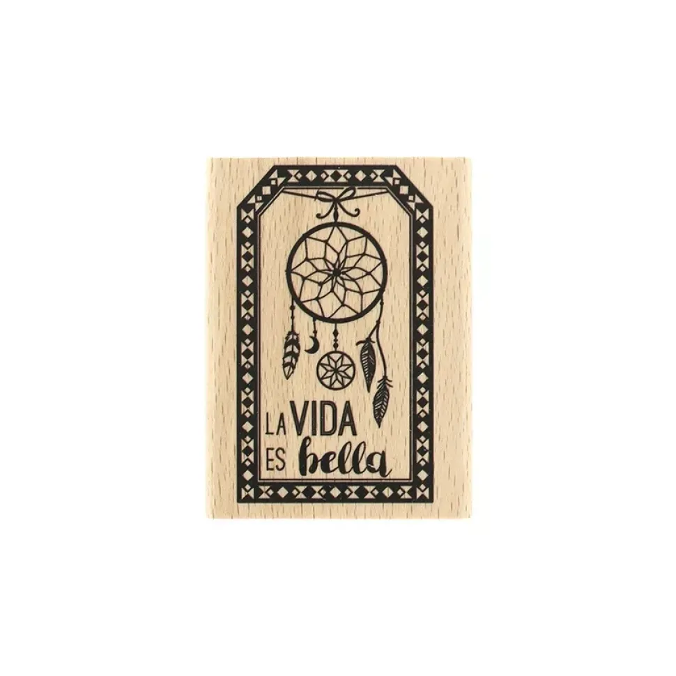 Sello de madera La vida es bella Florilèges Design