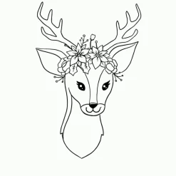 Sello de Silicona Reno con Corona de Flores All You Need Is Christmas Craftelier