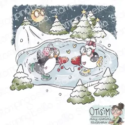 Sello Skating Penguins Stamping Bella