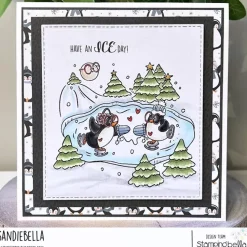 Sello Skating Penguins Stamping Bella
