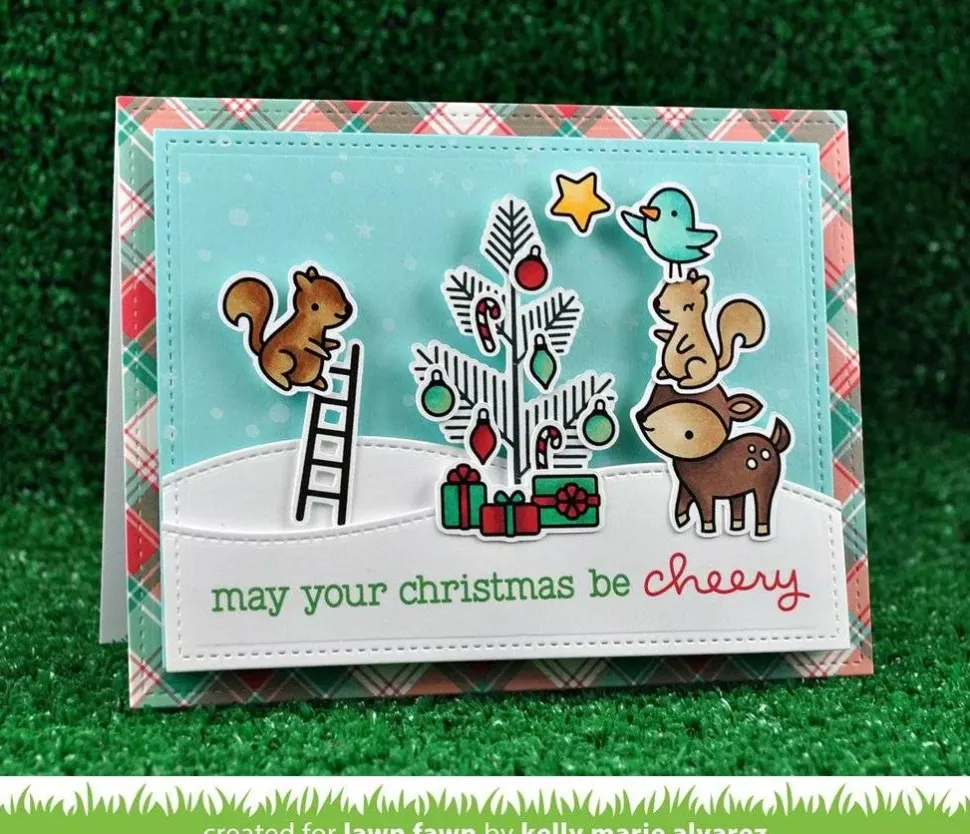 Sello transparente cheery christmas - Lawn fawn