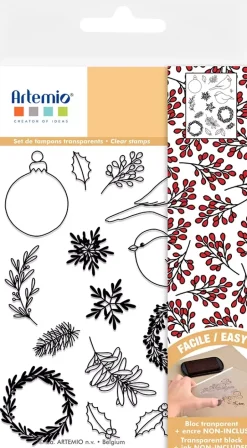 Sello transparente Crown leaf Christmas Berries Artemio