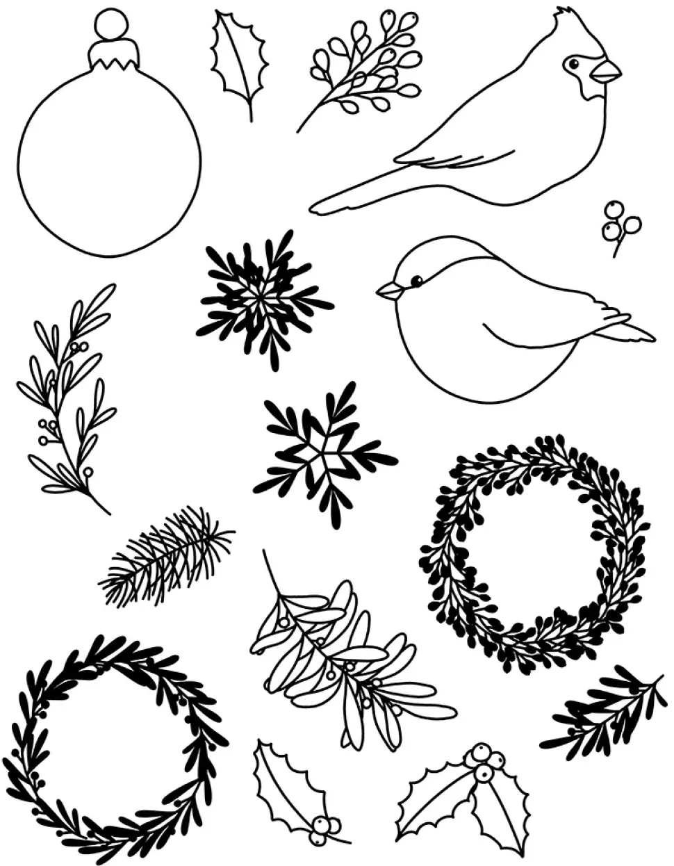 Sello transparente Crown leaf Christmas Berries Artemio