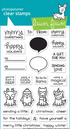 Sello transparente Say what? Christmas critters - Lawn fawn