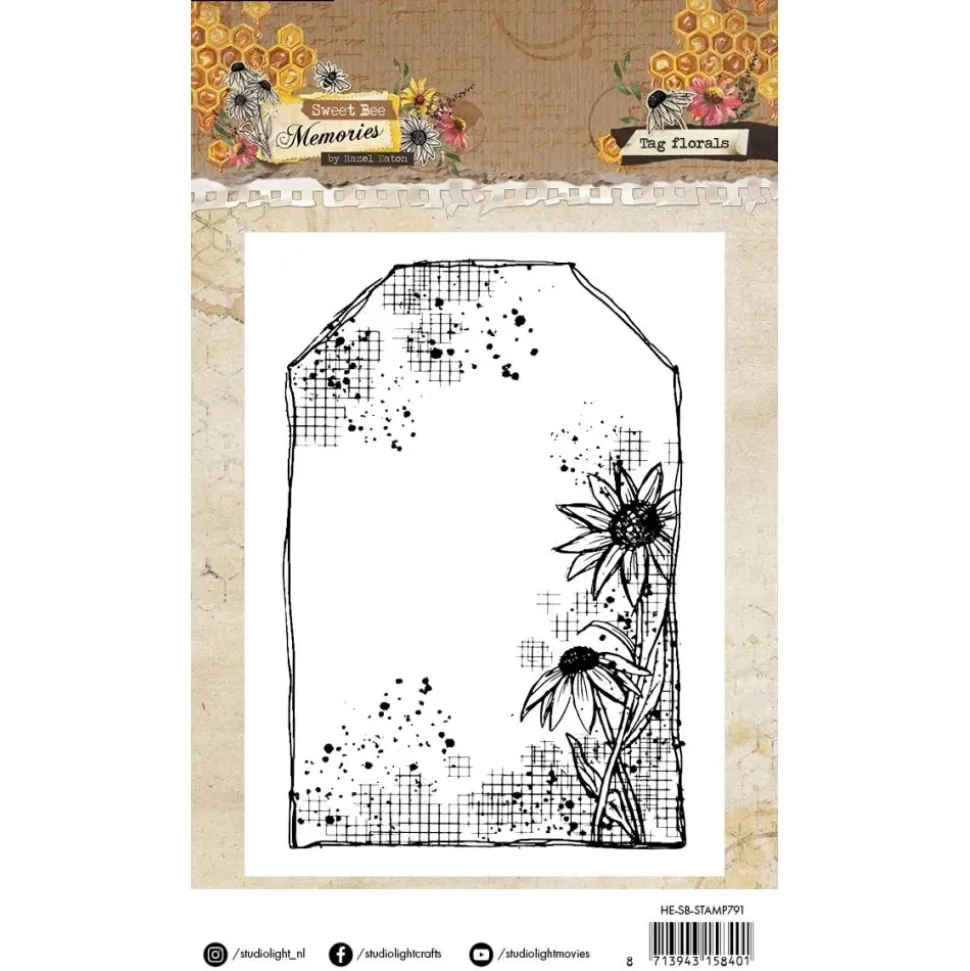 Sello transparente Tag Florals Sweet Bee Memories Studio Light