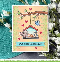 Sellos transparentes backyard bird feeder add-on Lawn Fawn