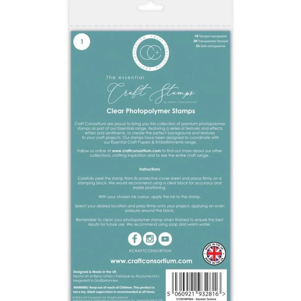 Sellos transparentes Hessian Texture Craft Consortium