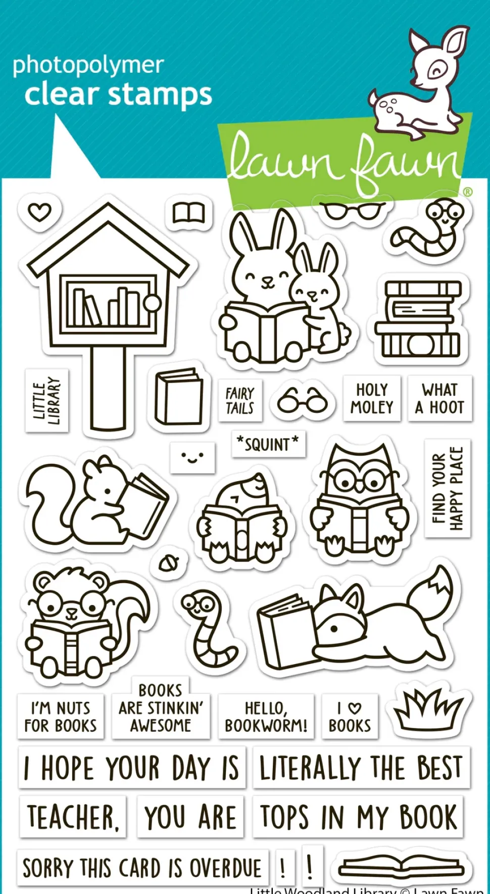 Sellos Transparentes Little Woodland Library Lawn Fawn