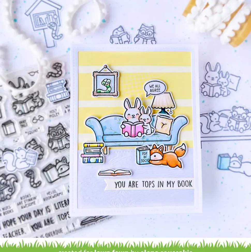 Sellos Transparentes Little Woodland Library Lawn Fawn