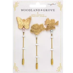 Set 3 alfileres decorativos Woodland Grove Maggie Holmes