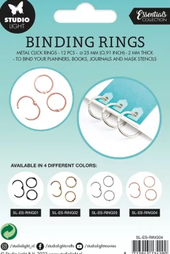 Set 12 Anillas Metálicas Rose Gold Essentials Studio Light 25mm