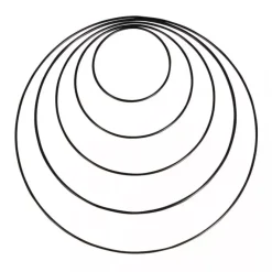 Set 5 Anillos de Metal Negro Rayher