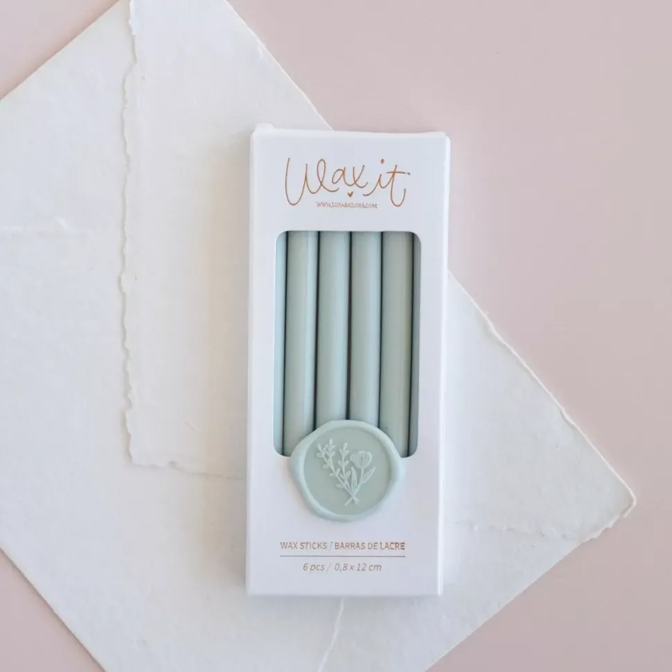 Set 6 Barras de Lacre Ice Blue Wax it Lora Bailora