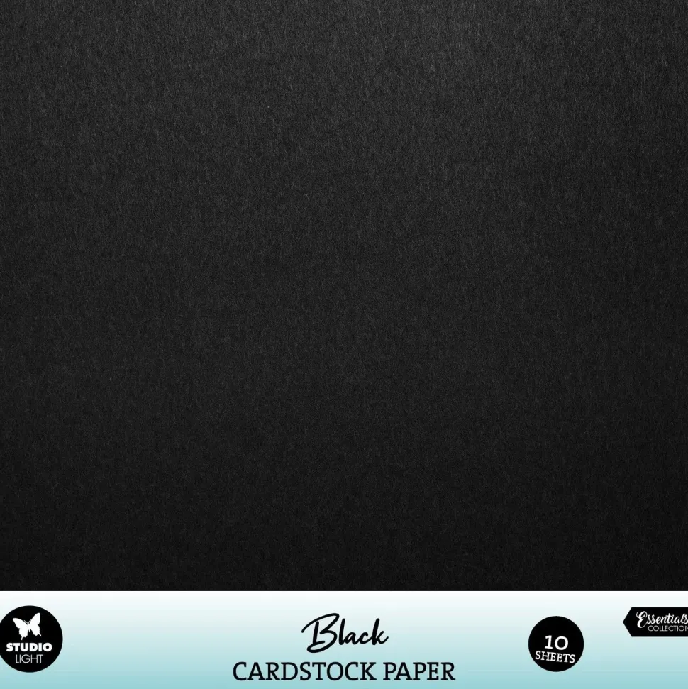Set 10 cartulinas Negro Essentials Collection Studio Light 30x30cm