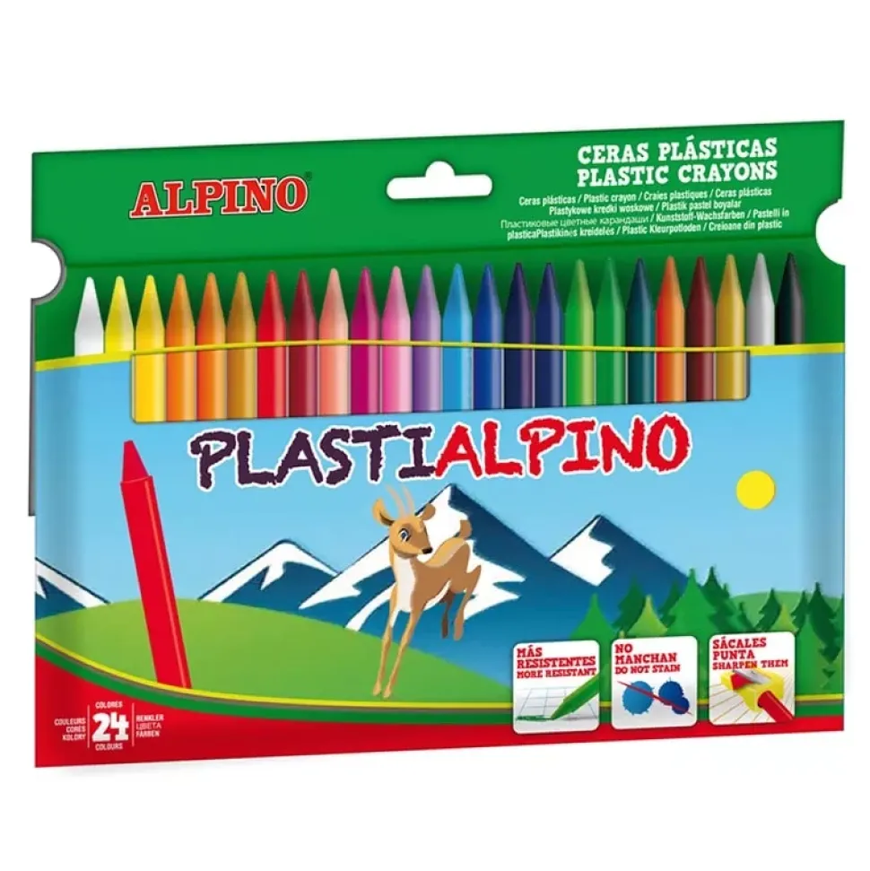 Set 24 ceras plásticas de colores PlastiAlpino Alpino