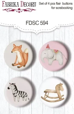 Set 4 chapas Animals Boho Baby Girl Fabrika Decoru