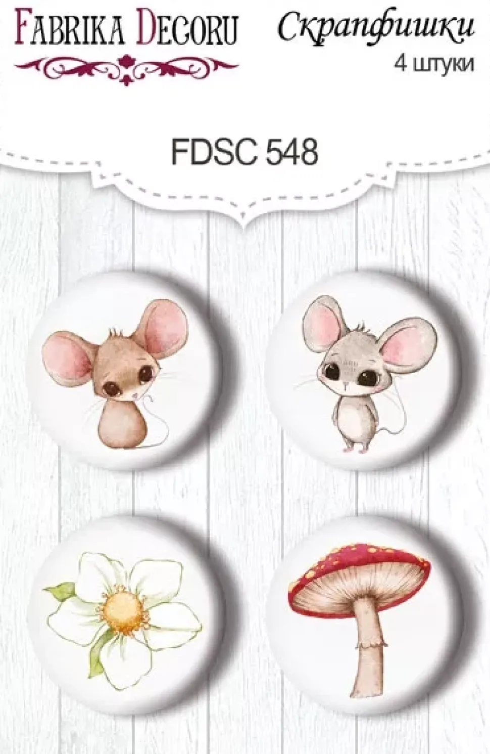 Set 4 Chapas Happy Mouse Day #6 Fabrika Decoru