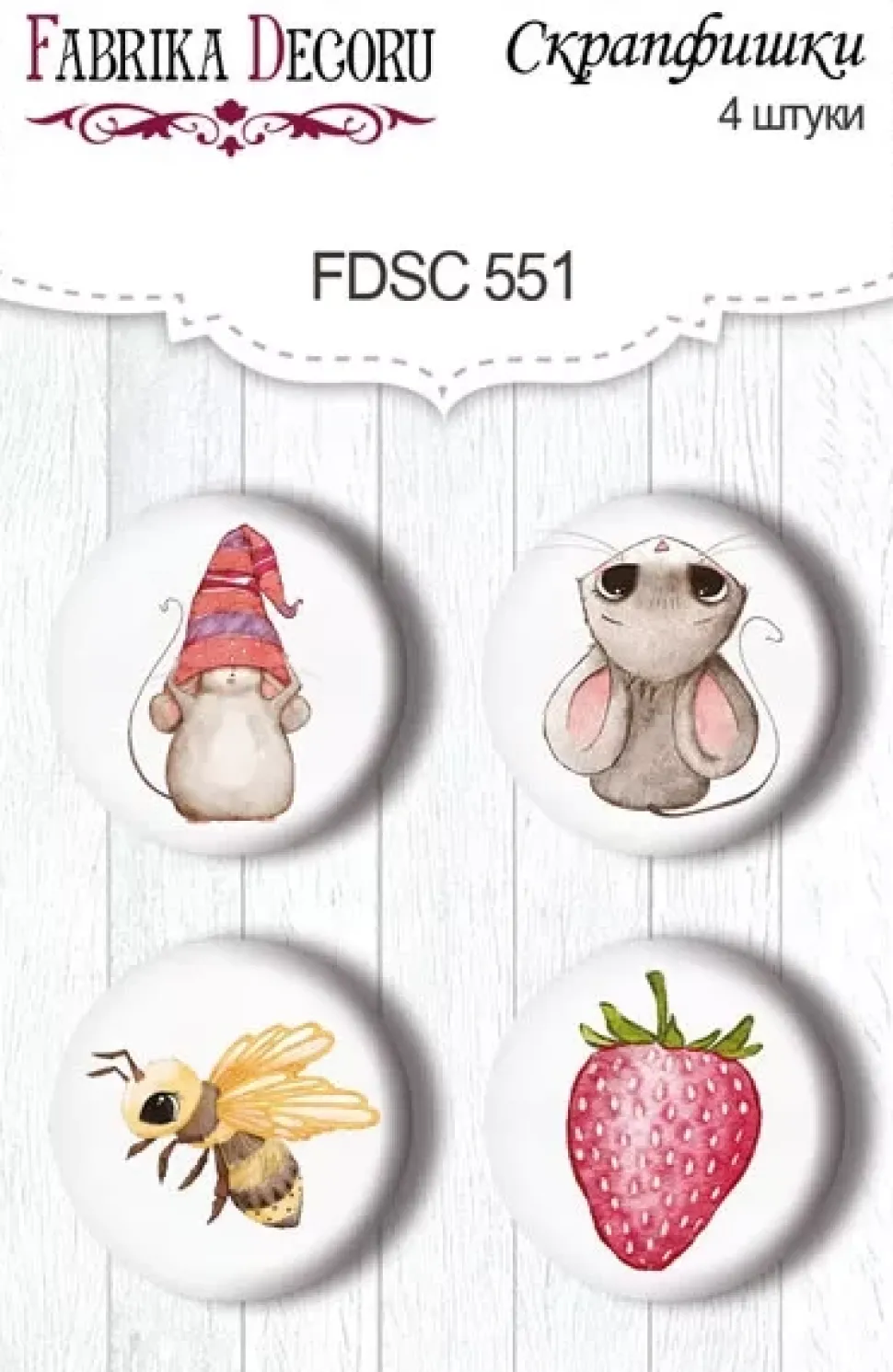 Set 4 Chapas Happy Mouse Day #3 Fabrika Decoru