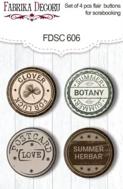Set 4 Chapas Summer Botanical Story #3 Fabrika Decoru