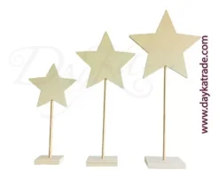 Set 3 estrellas de madera con soporte Dayka
