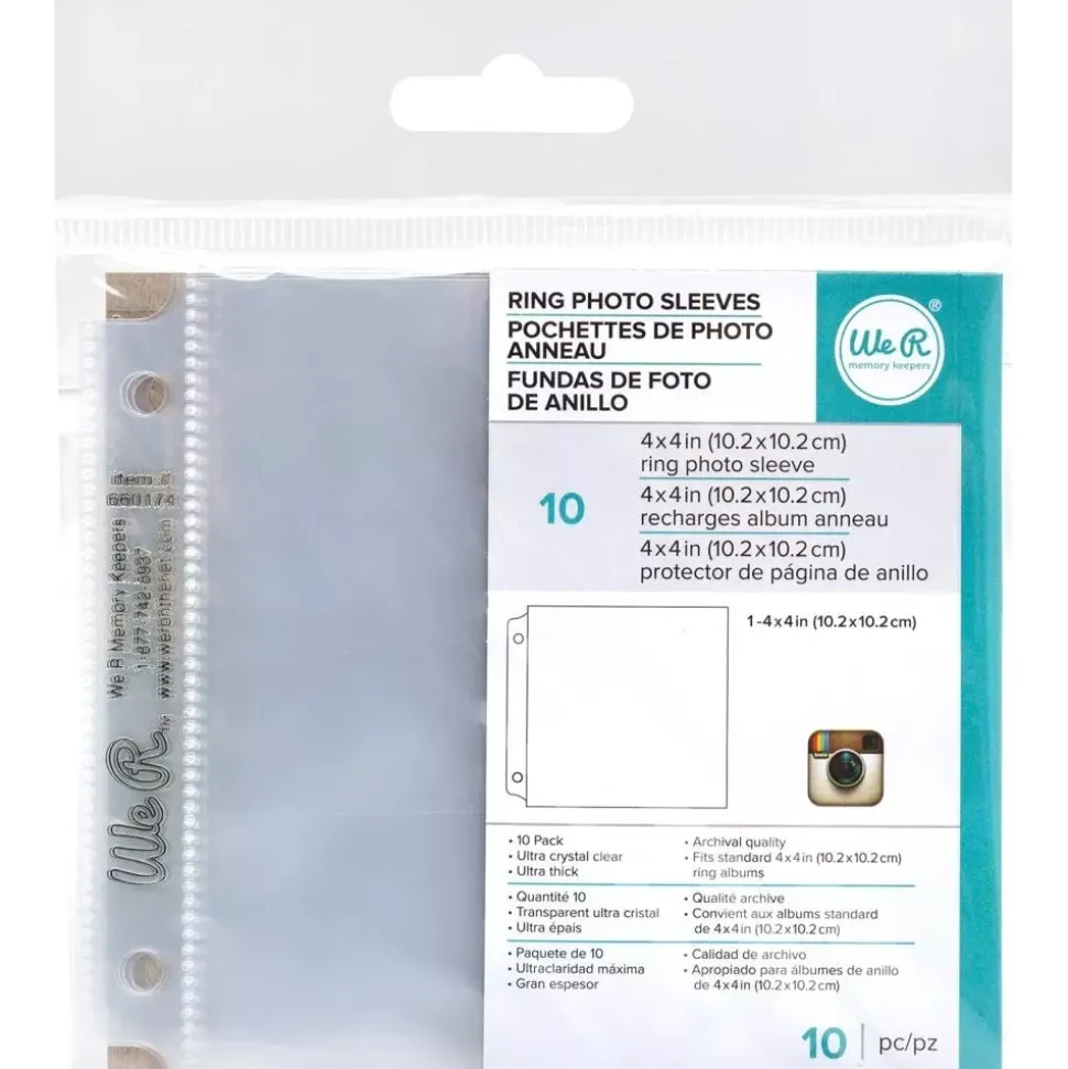 Set 10 Fundas para Álbumes 1 Bolsillo We R Memory Keepers 4"x4"