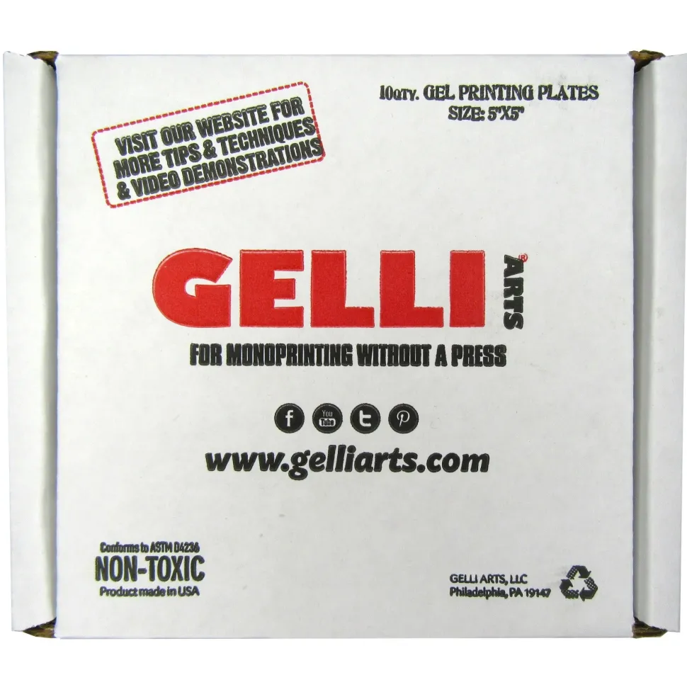 Set 10 Gel Printing Plate rectangulares Gelli Arts 12x12cm