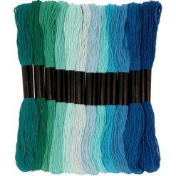 Set 12 hilos de algodón Colores Turquesa Artemio