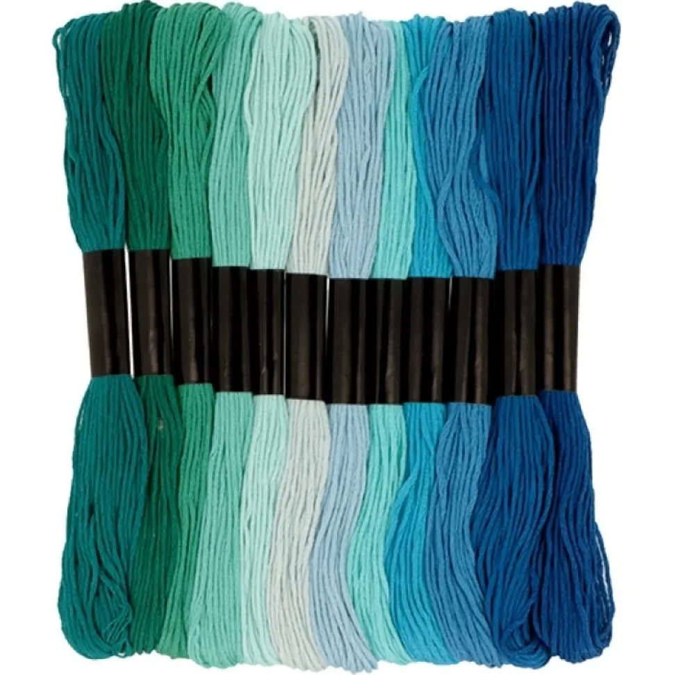 Set 12 hilos de algodón Colores Turquesa Artemio
