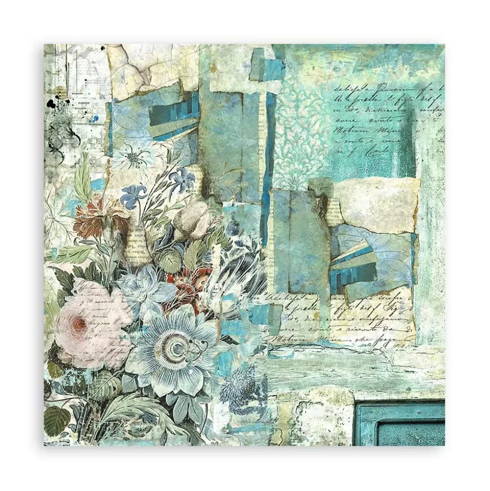 Set 4 hojas de tela Fabric Wonderland Stamperia 30x30cm