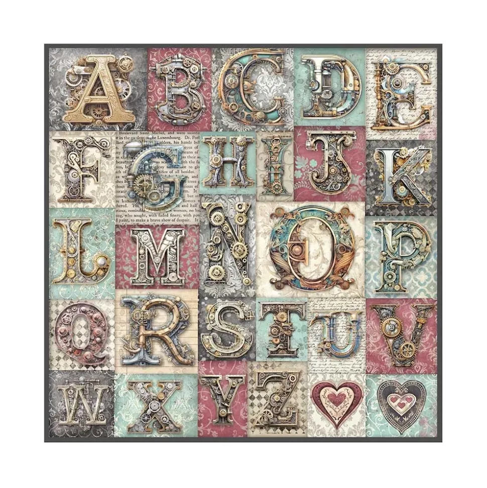 Set 4 hojas de tela Fabric Master of Magic Stamperia 30x30cm