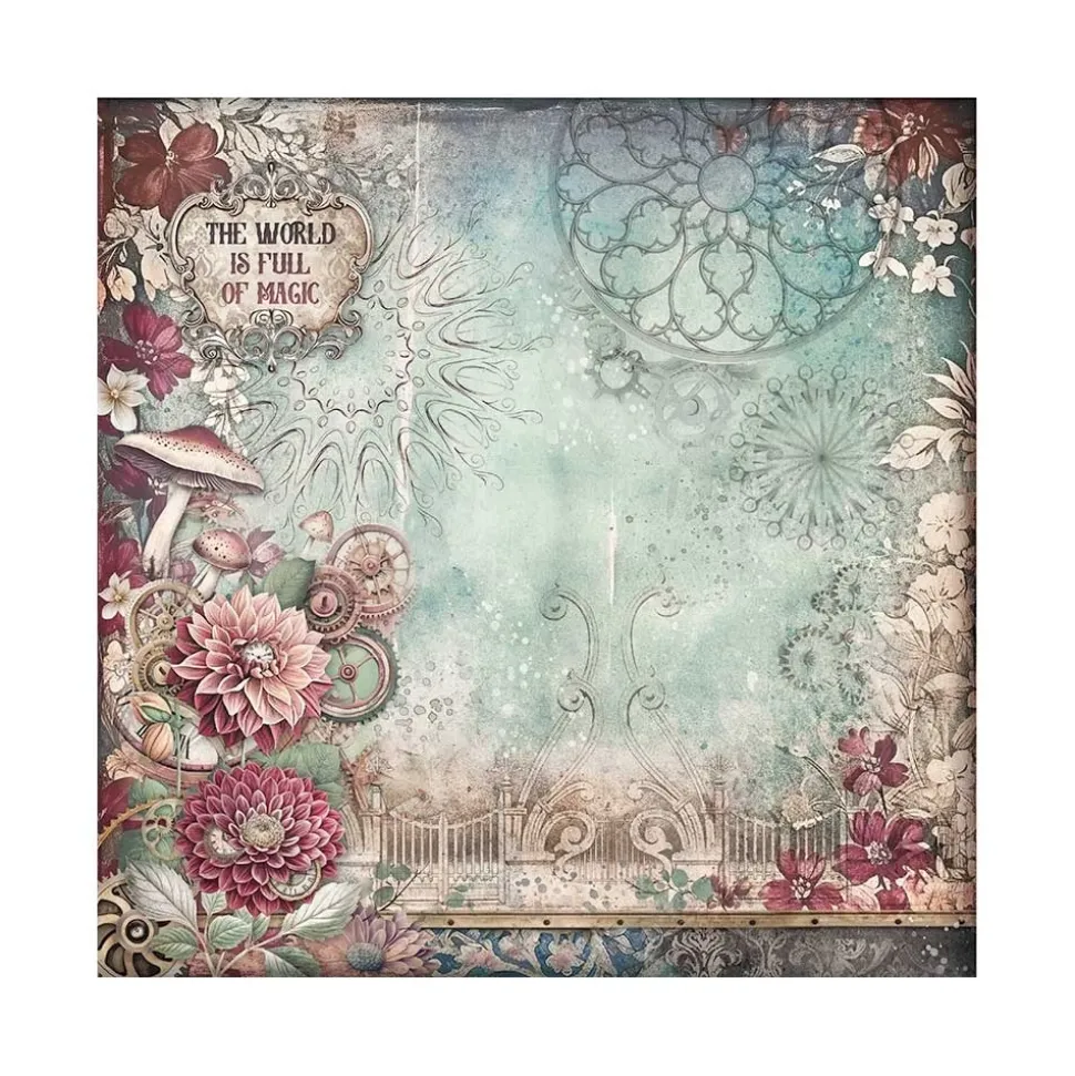 Set 4 hojas de tela Fabric Master of Magic Stamperia 30x30cm