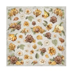 Set 4 hojas de tela Fabric Romantic Golden Harmony Stamperia 30x30cm