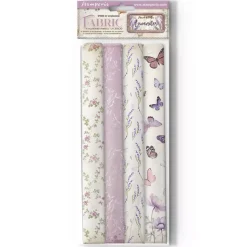 Set 4 hojas de tela Fabric Lavender Stamperia 30x30cm