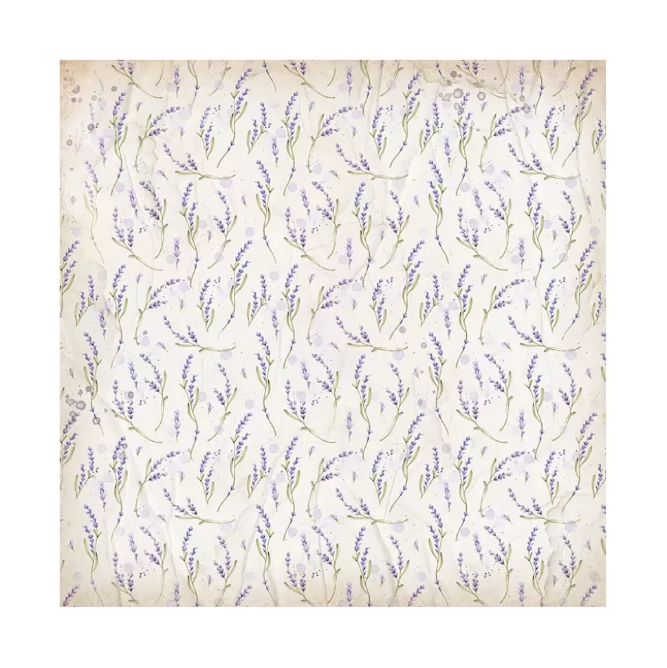 Set 4 hojas de tela Fabric Lavender Stamperia 30x30cm