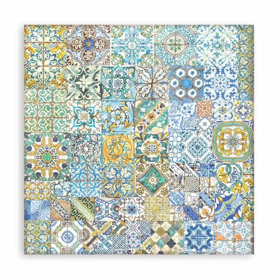 Set 4 Hojas de Tela Fabric Blue Dream Stamperia 30x30cm