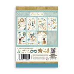 Set 8 hojas de washi tape Masquerade Stamperia A5