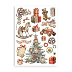 Set 8 hojas de Washi tape Romantic Gear Up For Christmas Stamperia