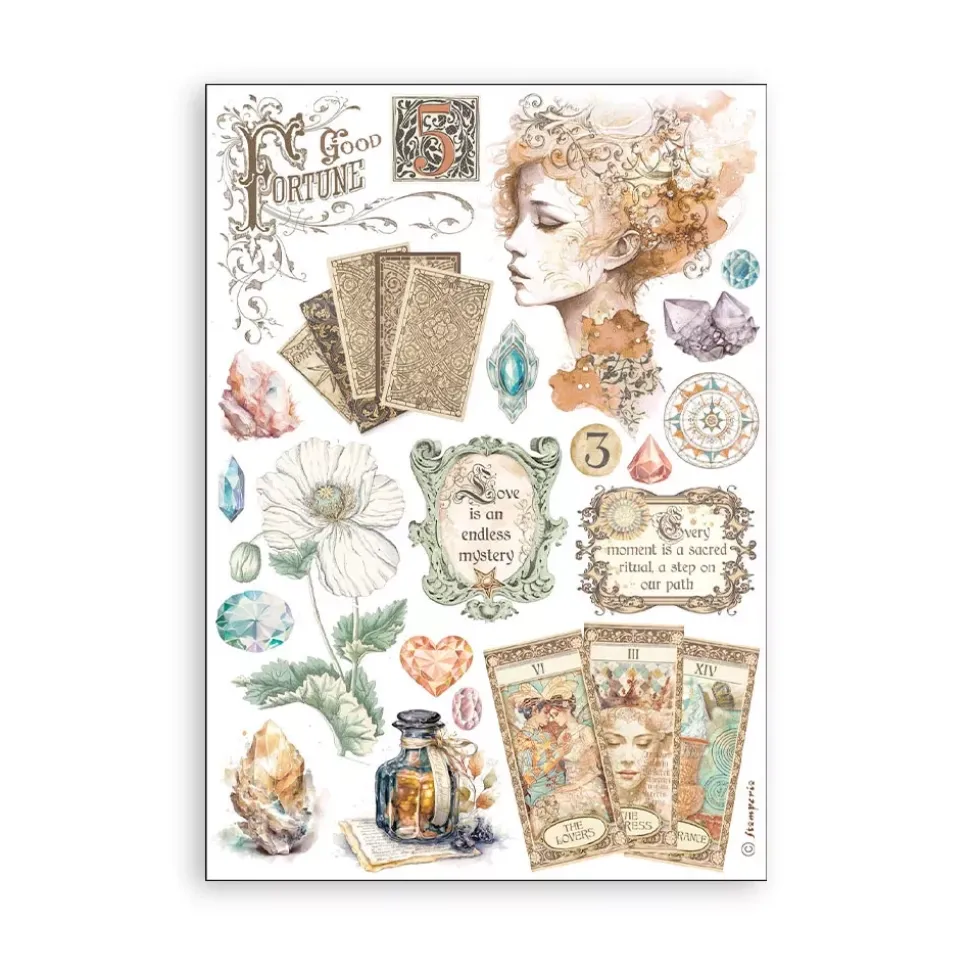 Set 8 hojas de washi tape Fortune Stamperia A5