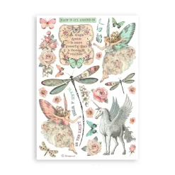 Set 8 hojas de Washi tape Wonderland Stamperia A5