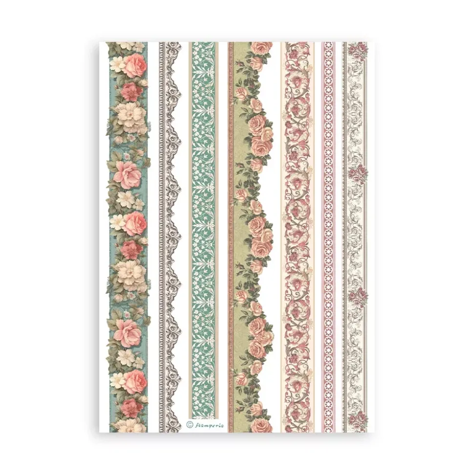 Set 8 hojas de Washi tape Wonderland Stamperia A5