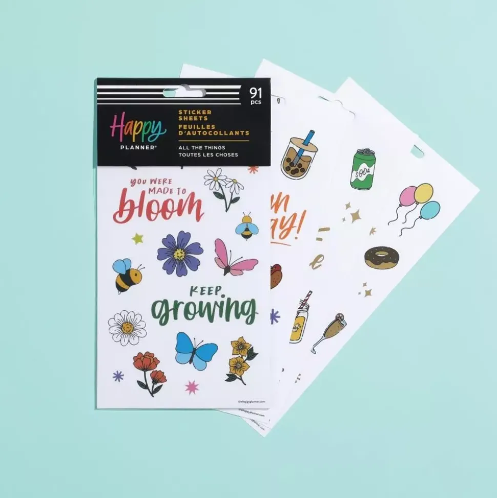 Set 5 hojas Stickers All The Things Icons Happy Planner
