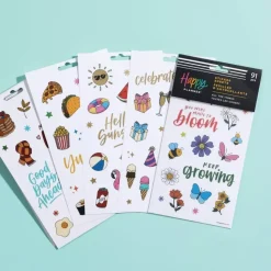 Set 5 hojas Stickers All The Things Icons Happy Planner