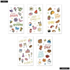 Set 5 hojas Stickers All The Things Icons Happy Planner